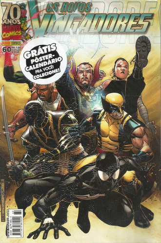 Os Novos Vingadores N° 60 - Em Português - Editora Panini - Formato 17 X 26 - Capa Mole - 2008 - Bonellihq Cx03b Abr24