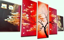 Comprar Cuadros Abstractos Modernos Tripticos  Pintados En Tela