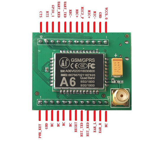 Módulo Gsm Gprs A6 Transmisión Datos, Sms, Voz, Arduino