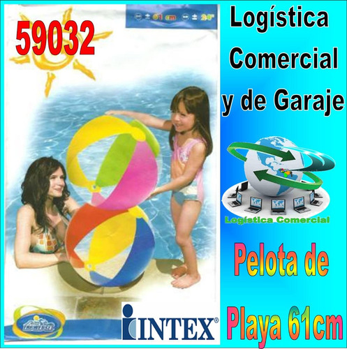 Imagen 2 de 9 de Set (2) Pelota Inflable Playa Piscina Intex 59032 61cm