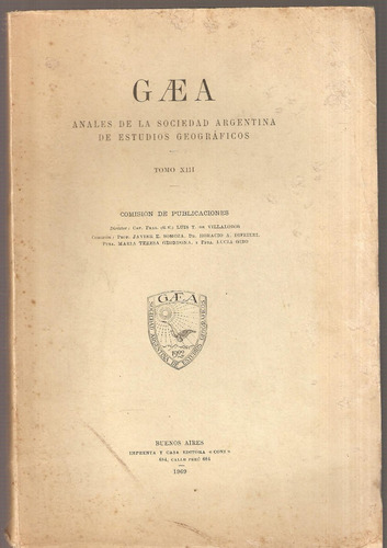 Anales De La Sociedad Argentina De Estudios Geograficos 1969