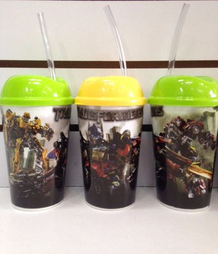 Vaso Pitillo Transformers Sorpresas Fiestas Piñatas Regalos