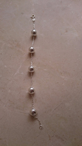 Pulseira Bola Bolinha 11mm 19 Cm Prata 925 Legítima