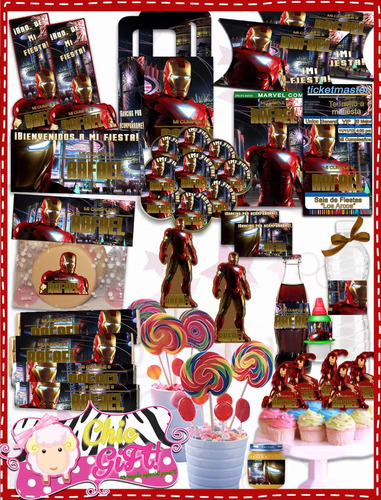 Kit Imprimible Personalizable Iron Man, The Avengers, Iron