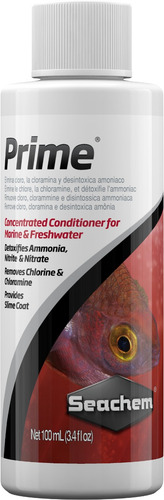Prime Seachem 100 Ml - Condicionador Para Água Do Aquário -