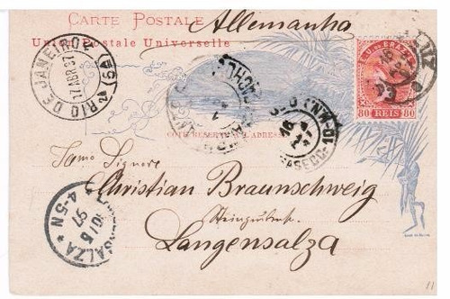 Bilhete Postal 30 -são Paulo P/alemanha 1897  Bp088