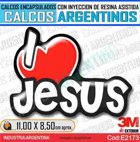 Calcomania Yo Amo A Jesus C/relieve ,encapsulada 3d, Resina