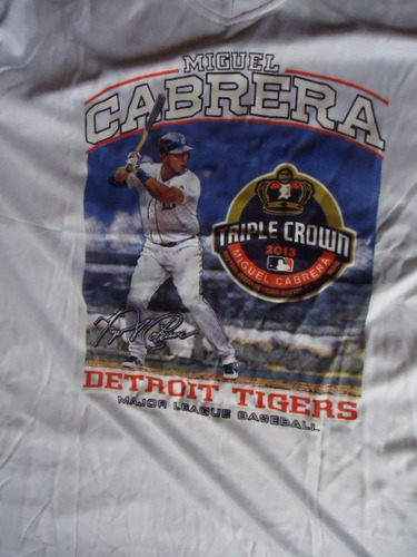 Franelas Miguel Cabrera Triple Corona. Marca Majestic