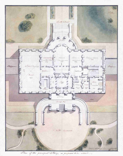 Lienzo Canvas Plano Arquitectónico La Casa Blanca 1807 64x50