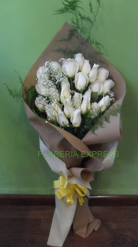 Ramo De 24 Rosas Blancas Envio Gratis Floreria Foto Real