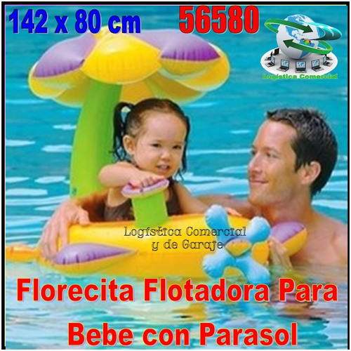 Florecita Flotador Inflable Parasol Salvavidas Intex 56580