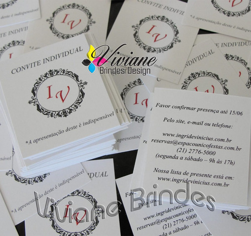 Imagem 1 de 5 de Convite Individual De Casamento + Lista De Presente 500und.