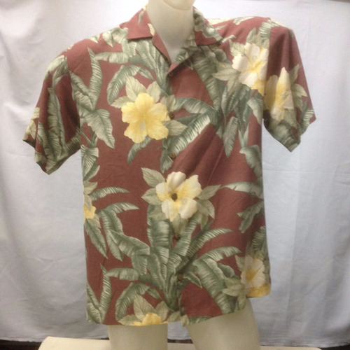 Camisa Seda Tommy Bahama Vinho/floral Amarela P 111-211