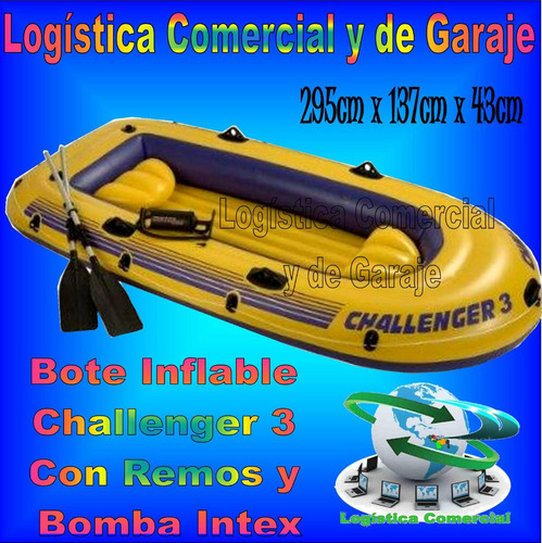Imagen 5 de 6 de Bote Inflable Challenger 3 Con Remos Y Bomba Rio Playa Mar