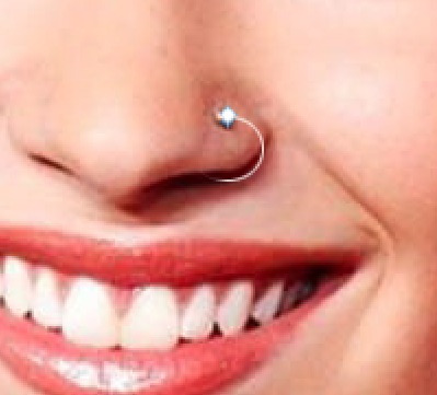 Aritos Para La Nariz, Piercing Con Piedrita De Strass Blanco