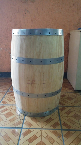 Madera Natural - sin Tratamiento Madera Natural de castaño Temesso Barril de Madera Decorativo con Abertura tonel de 100 litros 