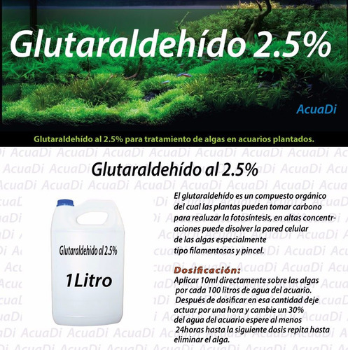 Glutaraldehido 2,5% Litro Anti Algas O Co2 Liquido