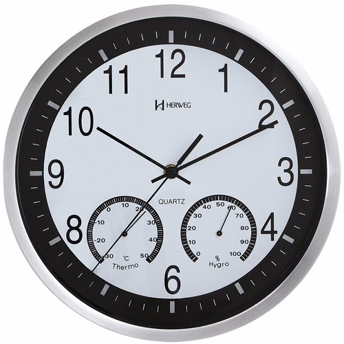 Relógio De Parede Higrômetro Termômetro Herweg 6416 021 Br