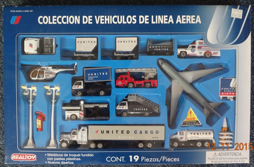 Coleccion De Vehiculos De Linea Aerea United Airlines 19 Pzs