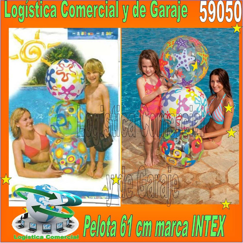 Pelota Inflable Playa Piscina Niños Intex 59050 61cm Diametr