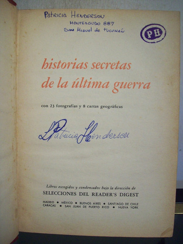 Adp Historias Secretas De La Ultima Guerra / Ed Digest 1963