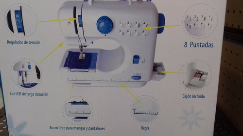 Maquina De Coser Portatil Con 8 Puntadas Electrica Y Manual