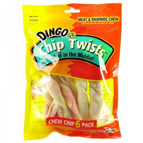 Dingo Snack Chip Twists X 6 Uni. Alimento Perro. Sabor Pollo