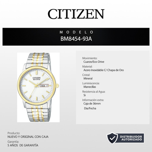 Reloj Citizen Eco Drive Bm8454-93a 60680