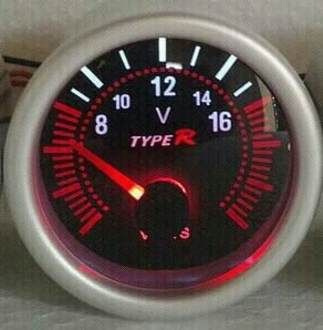 Reloj Type R Voltimetro Smoke Ahumado Jdm
