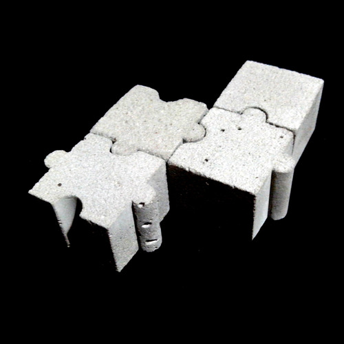 Imagen 2 de 5 de Piezas Rompecabeza Cemento Pisapapeles Minimalista X 3
