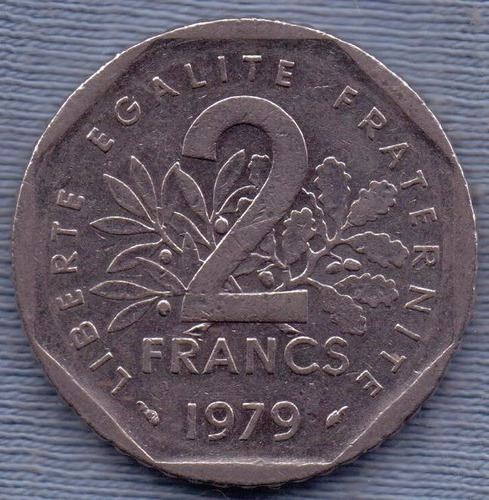 Francia 2 Francs 1979 * Enorme * Libertad *