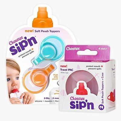 Choomee Sip'n Alimentos Bolsa Toppers + Estuche De Viaje | B