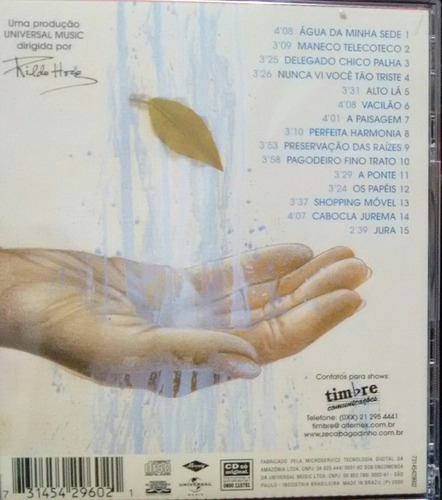 Cd Zeca Pagodinho - Água Da Minha Sede