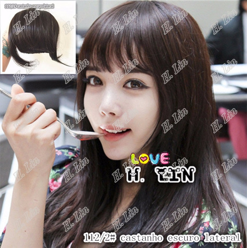 Cabelo Tic Tac 60cm Cor 2 Castanho Kit 2 Apliques + 1 Franja