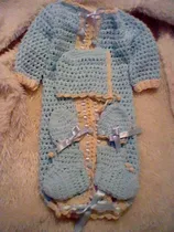 Comprar Faldón-faldellín C\u002Fgorro,manoplas Y Escarpines Niño Crochet