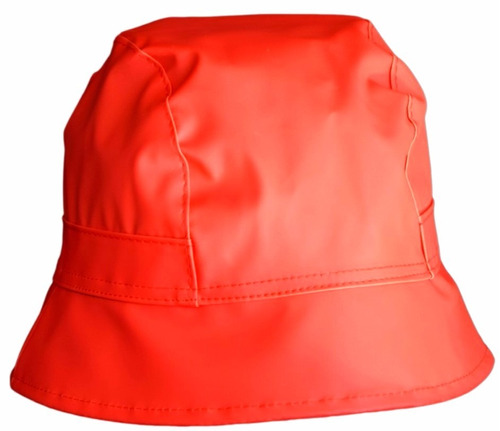 Sombrero Gorro Lluvia Sol Goma Color Rojo Diseño De Autor