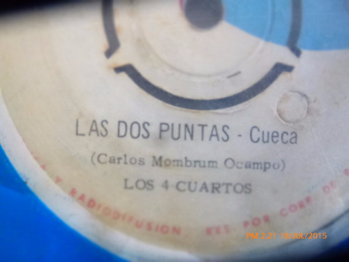 Vinilo Single De Los 4 Cuartos --las Dos Puntas ( R91 (Usado)