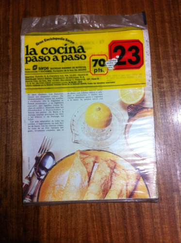 Enciclopedia Sarpe La Cocina Paso A Paso Fasciculo Nº 23