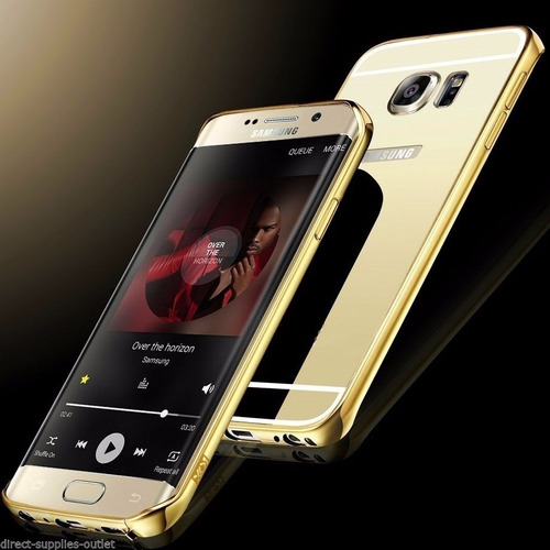 Funda Aluminio Espejo Samsung Galaxy S6, Edge Oro Y Rosa