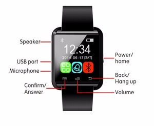 Imagem 1 de 2 de Relogio Bluetooth Pedometro Smart Watch Android - Ios