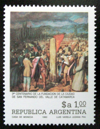 Argentina Arte, Sello Gj 2116 300 Añ Catamarca 83 Mint L5268