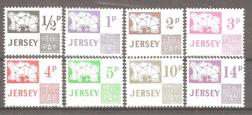 Jersey´71 Dep Gran Bretaña Signos Monetarios Serie 8v Mint  