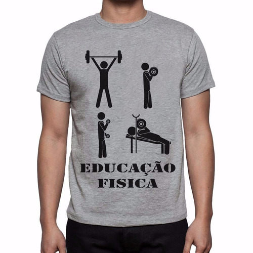 Camiseta Cinza Mescla Curso Educação Física Esporte Sw-335