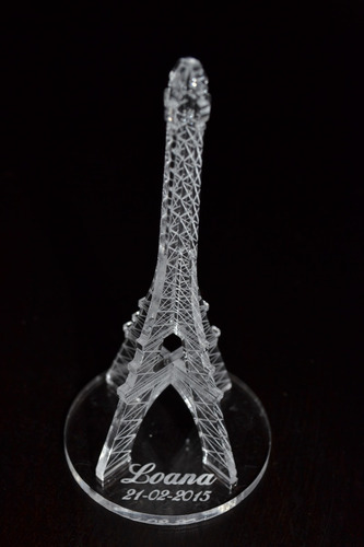 Imagen 1 de 5 de 60 Souvenir Torre Eiffel Acrilico 15 18 Cumple