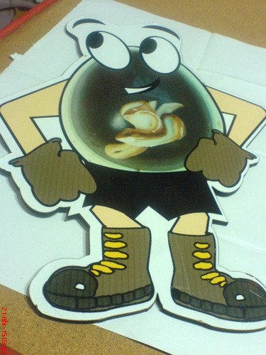 Huevito Kinder Simil Cartel-figura Años 80-90-muy Vistoso Y Decorativo-ideal Deco De Kioskos, Golosinerias, Etc- (Usado)