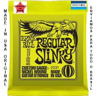 Encordoamento Ernie Ball 010 Guitarra 2221 Made Usa Sp