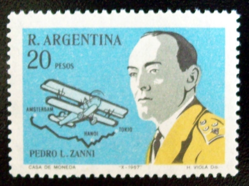 Argentina Aviones Sello Gj 1423 Aeronáutica Zanni Mint L4927