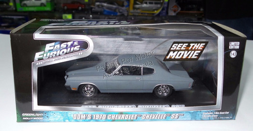 1:43 Chevrolet Chevelle Gris Rapido Y Furioso Greenlight