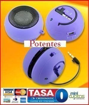 Mini Parlante Hamburguesa Morado Usb Portátil Altavoz Galaxy