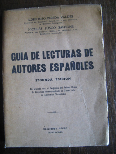 Guía De Lecturas De Autores Españoles. Pereda Valdez, Fusco